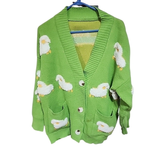 Womens Oversized Sheep Embriodered Cardigan. Size Small - Picture 2 of 7